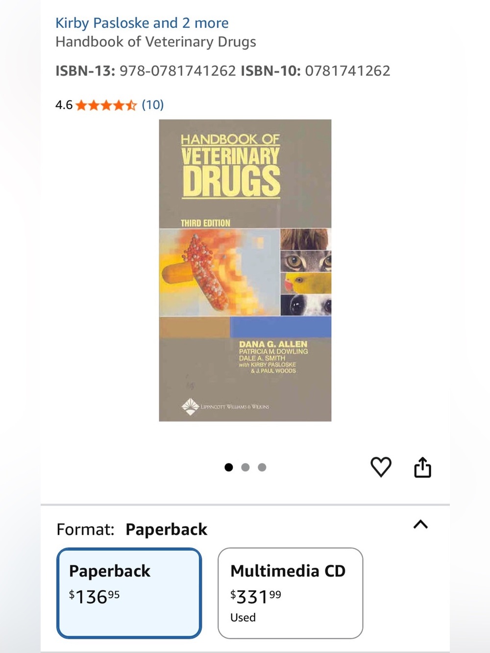 Handbook of Veterinary Drugs - Veterinary Reference 3rd Edition